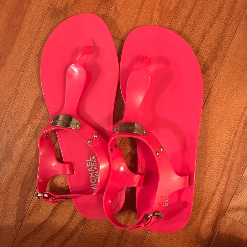 Michael Kors pink silicone sandals